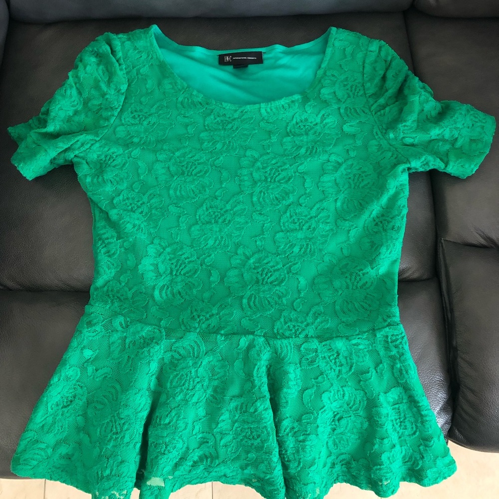 Green peplum top